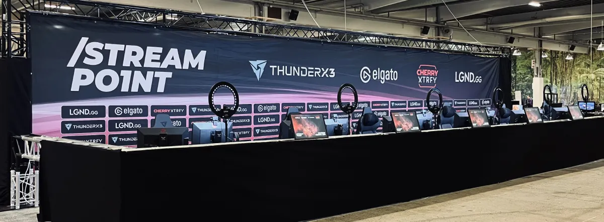 Professional streaming booth at Gamebox Festival 2024 by STREAMPO1NT